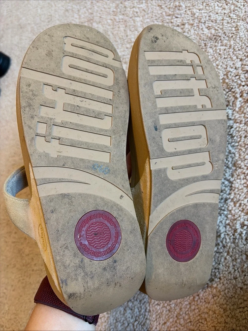 FITFLOP SLIP-ON SANDALS Beige With JEWEL -Sz 11